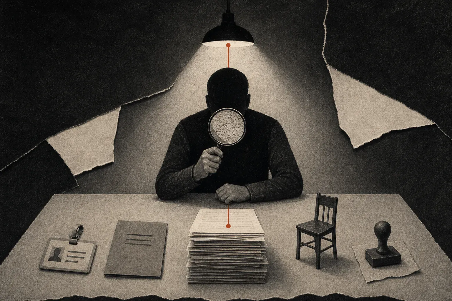 Razítko nad textem, které nedokáže určit jeho skutečný původ